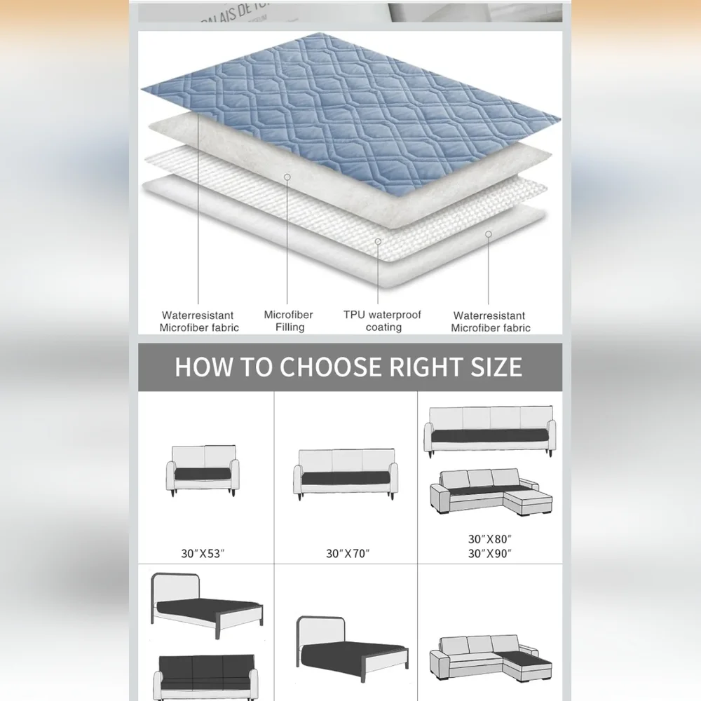 Reversible Blue Pet-Friendly Quilted Bed Cover